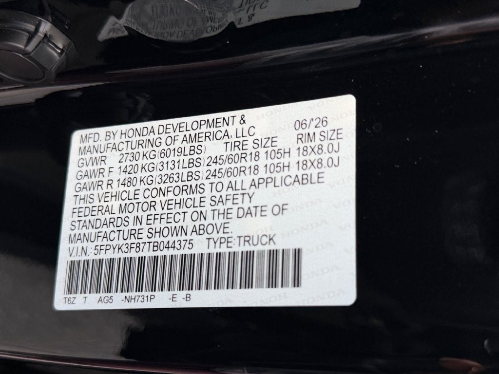 2026 Honda Ridgeline Black Edition