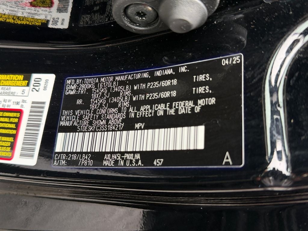 2025 Toyota Sienna Platinum 7 Passenger