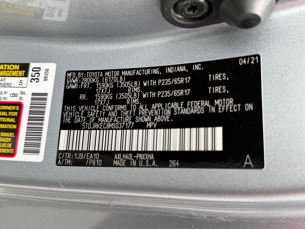 2021 Toyota Sienna XLE 7 Passenger