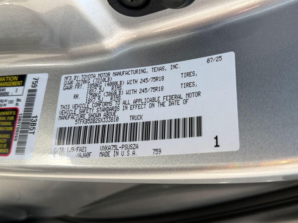2025 Toyota Tundra SR