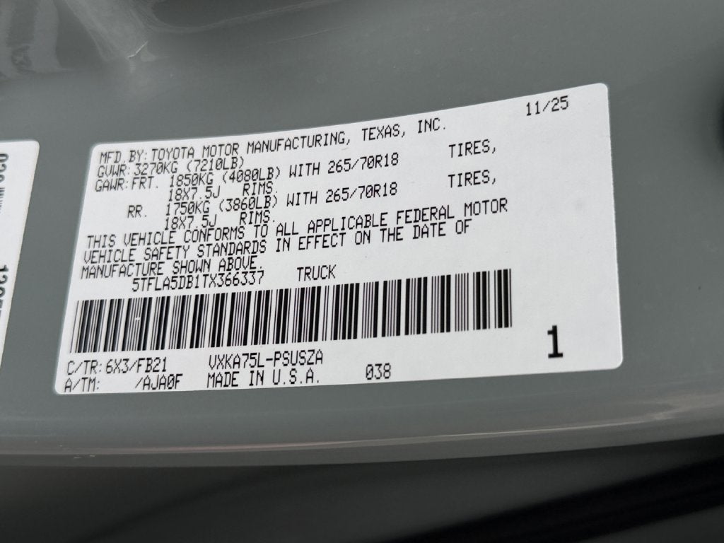 2026 Toyota Tundra SR5