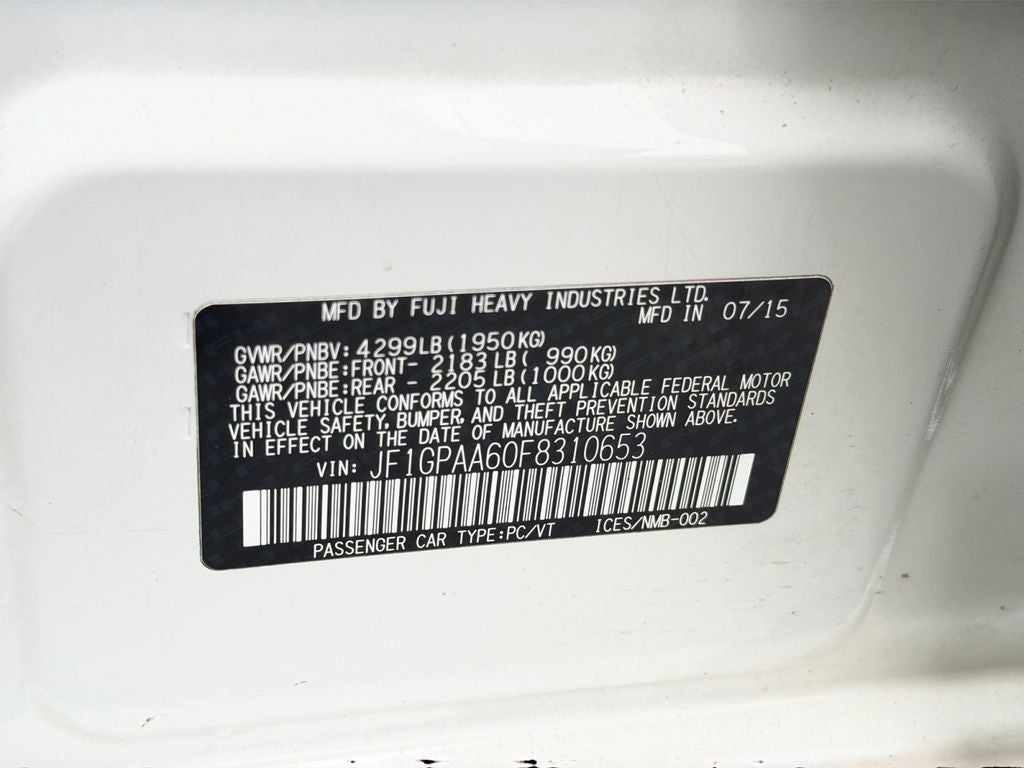 2015 Subaru Impreza 2.0i